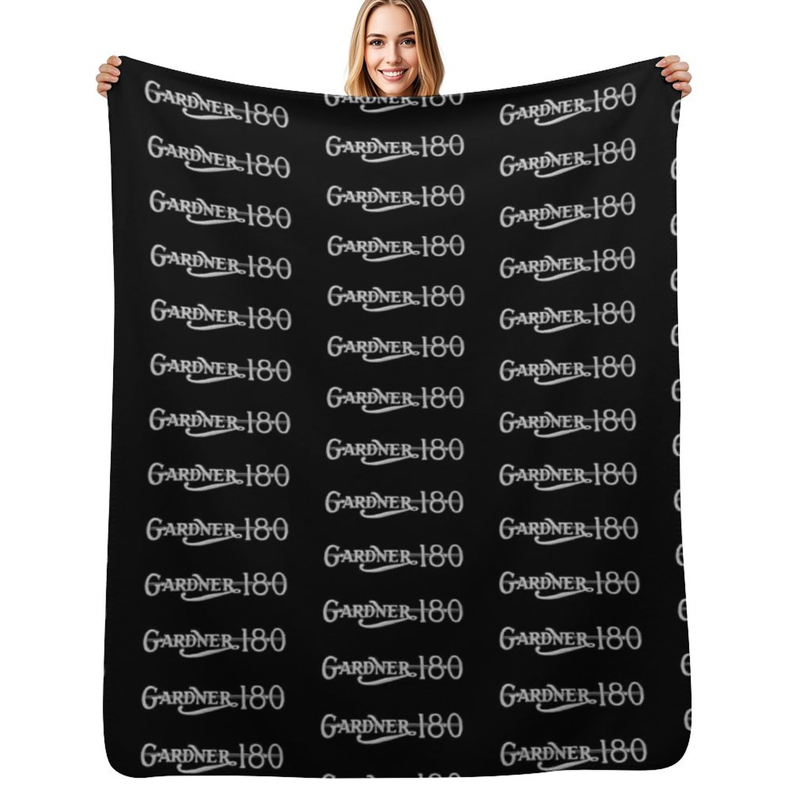 Commercial Fabric Printing - بطانية جاردنر 180 كلاسيكية بتصميم شعار