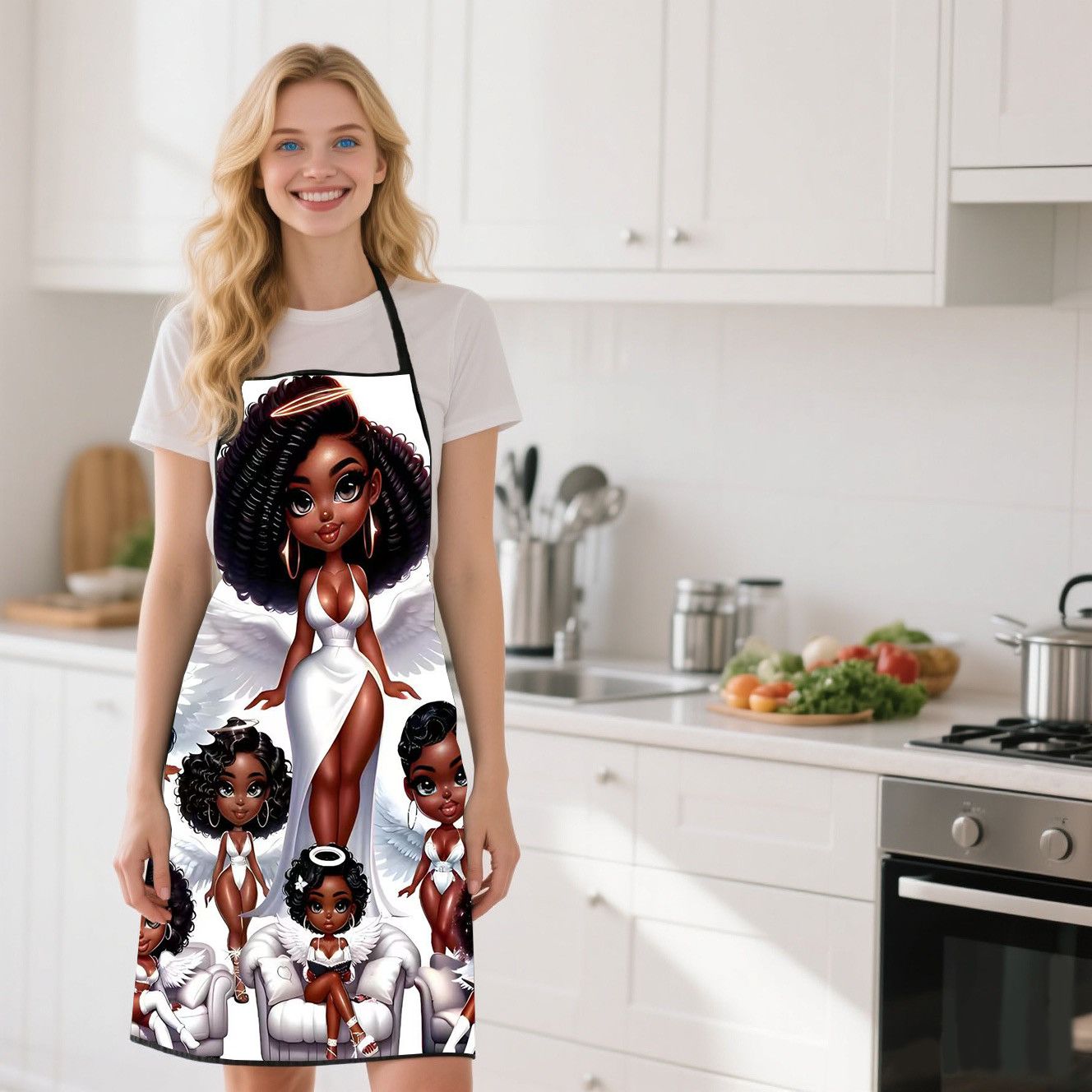 Commercial Fabric Printing - مريلة مطبخ مطبوعة من Angel Beauty،